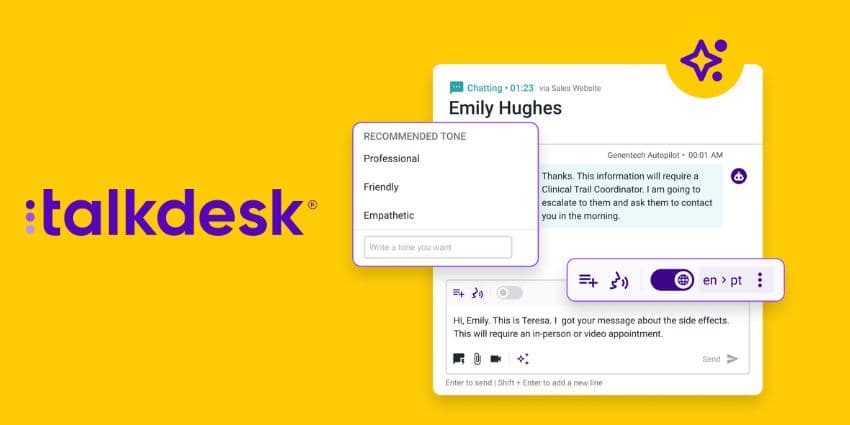 Talkdesk Launches a One-Click "AI Rewriter" Solution for Contact Center Agents