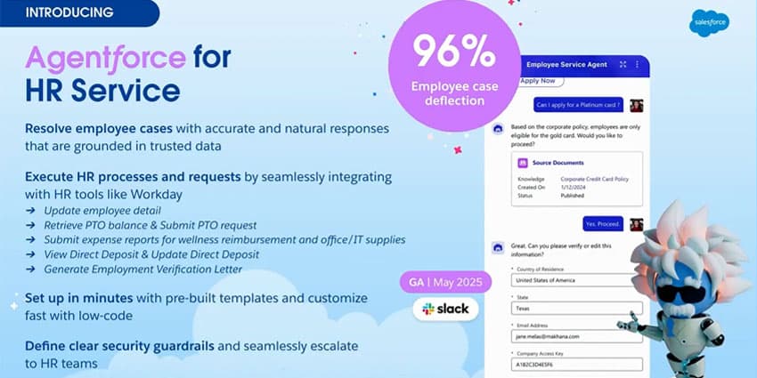 Salesforce Launches Agentforce for HR Service, Confirms Move Into ITSM