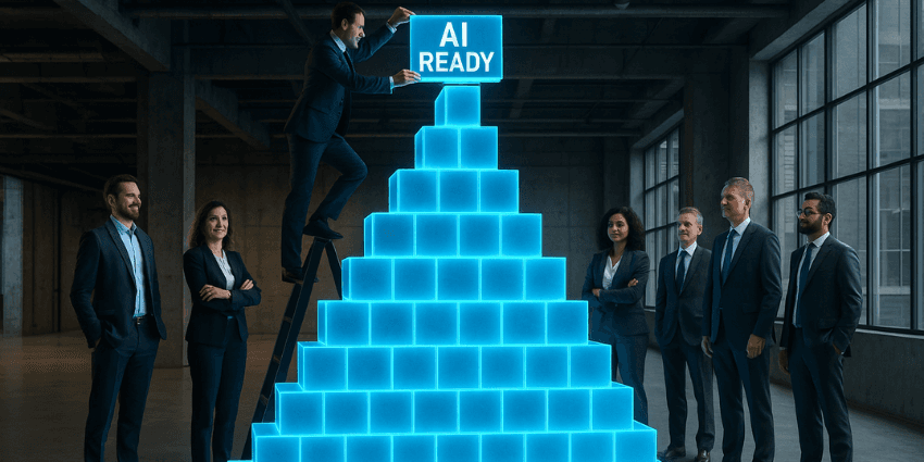 CX leader viewing AI automation dashboards showing workflows, data pipelines, and orchestration insights.