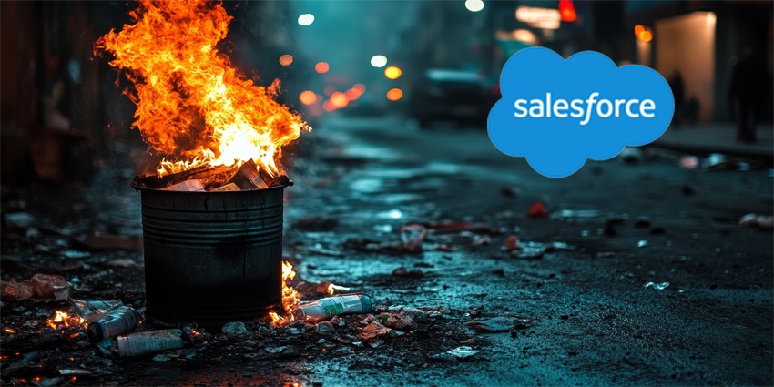 Garbage can burning on street composition background