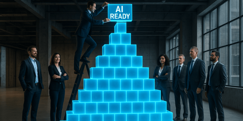 CX leader viewing AI automation dashboards showing workflows, data pipelines, and orchestration insights.