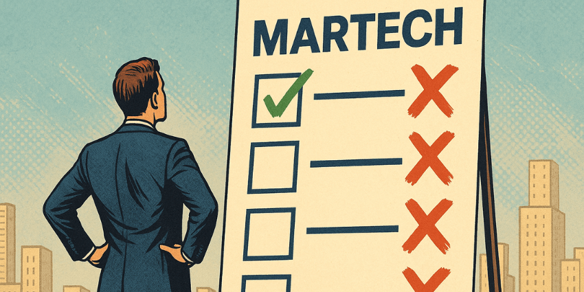 A marketing leader looking upon a checklist for marketing technology adoption
