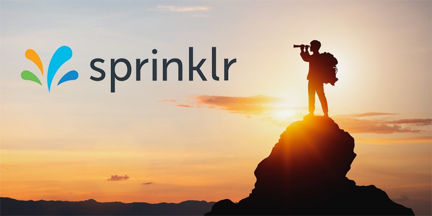 Sprinklr LLM Insights dashboard showing brand visibility and sentiment in AI-generated search results