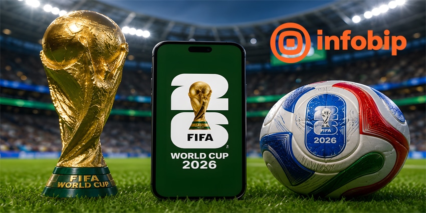 Infobip PitchMate AI fan companion interface on WhatsApp during FIFA World Cup 2026