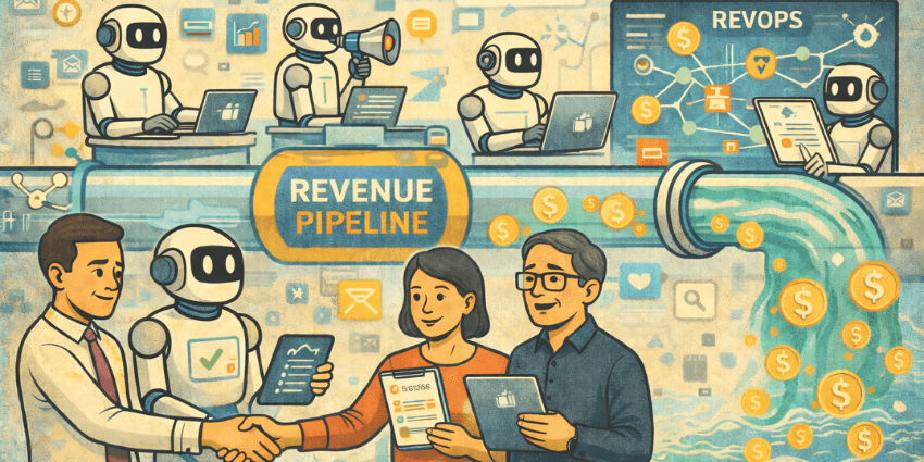 A revenue pipeline is support by AI agents